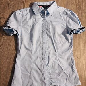 French Toast Light Blue Short-Sleeve Button-Up Shirt